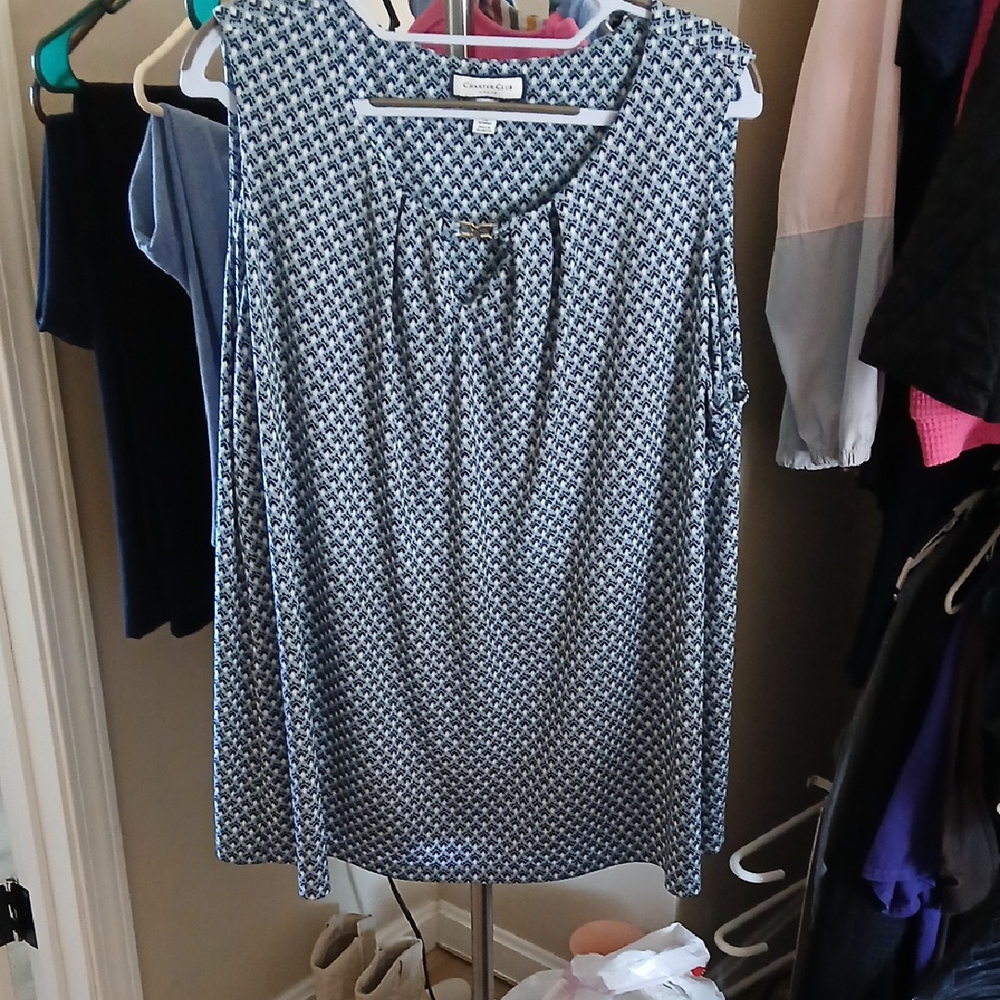 Croft & Barrow Black and White Patterned Blouse